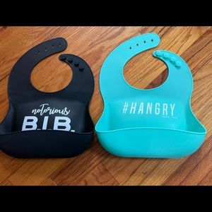 2 silicone bibs by Simka rose